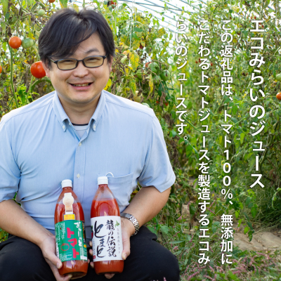 龍の伝説とまと　有塩トマトジュース　1L×3本セット　エコみらい
