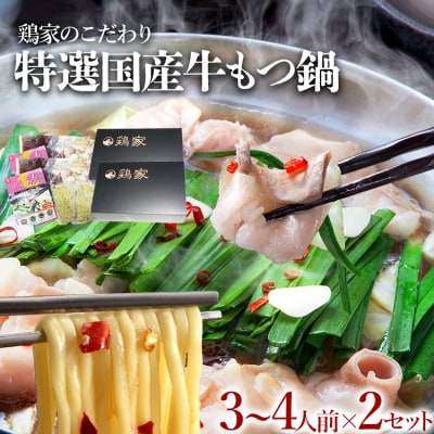 【匠家】「鶏家」の特選もつ鍋セット(3～4人前)×2セット