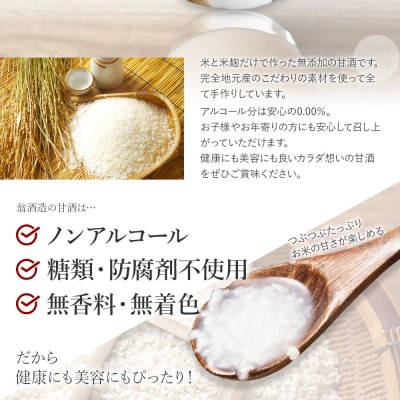 甘酒(900ml×12本)翁酒造株式会社