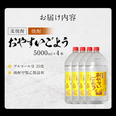 麦焼酎おやすいごよう(5000ml×4本)翁酒造(株)