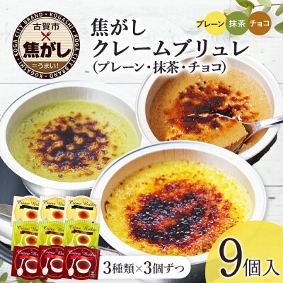 こがしクレームブリュレ(プレーン・抹茶・チョコ)3種×各3個(9個)セット　江口製菓(株)