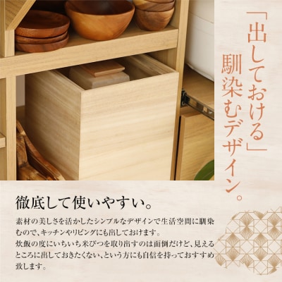 【訳あり】米びつ(5kgタイプ)(1合枡付き)ケース無し