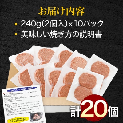 九州産黒毛和牛(佐賀牛)入り 柔らか牛豚合挽ハンバーグ(20個)