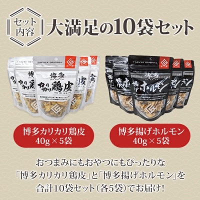 博多カリカリ鶏皮・揚げホルモン (合計10袋)