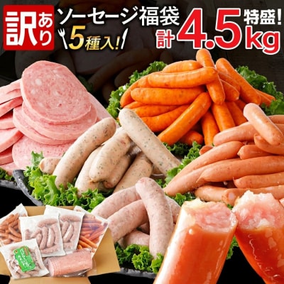訳あり!特盛!ソーセージ食べ比べまんぷく福袋 合計4.5kg