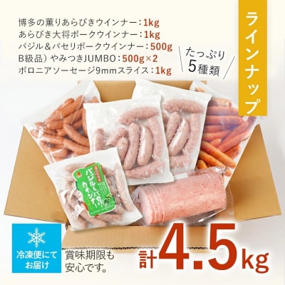 訳あり!特盛!ソーセージ食べ比べまんぷく福袋 合計4.5kg