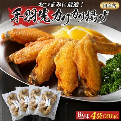手羽先カリカリ揚げ(塩味)20本(5本入り×4袋)