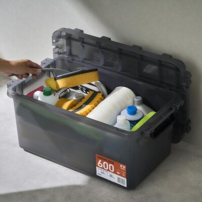収納ボックス HUGEL SMOKE BOX SMB-600 クリアブラック