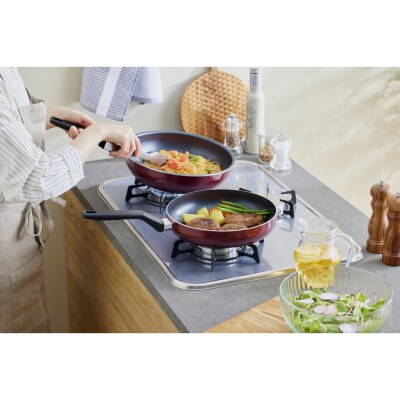 ダイヤモンドコートフライパン炒め鍋 IH・ガス火両用26cm VDI-W26 ワインレッド