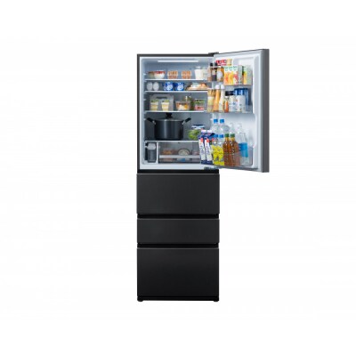 冷凍冷蔵庫 370L 自動製氷機能付 IRSN-I37A-B ブラック
