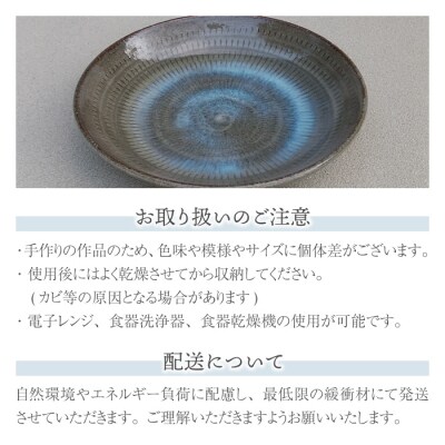 【桜井陶房】東御市産陶器 飛びかんな六寸深皿