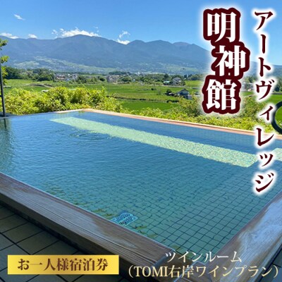 アートヴィレッジ明神館 ツインルーム1名様宿泊券 -右岸ワインプラン(ヴィラデストワイナリー)-