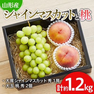 シャインマスカットと桃のセット 約1.2kg 【令和8年産】FU19-712