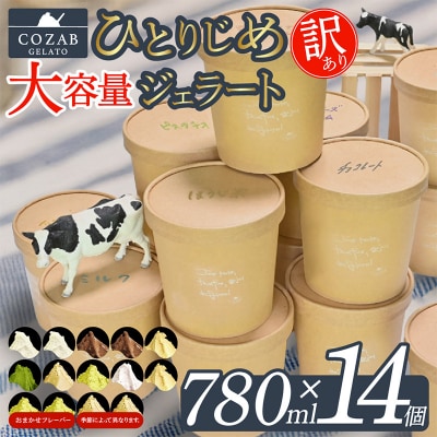 COZAB GELATO 大容量 ひとりじめサイズ 訳あり 贅沢 14個 ジェラートFY25-278