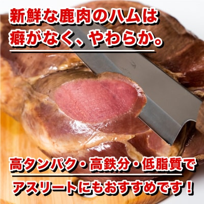 訳あり 超特大 骨付き 鹿もも肉 ハム 3kg まるごと1本 冷凍 ジビエ BM102
