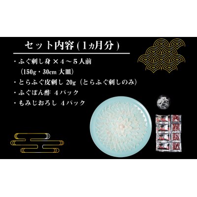 定期便 フグ ふぐ てっさ 刺し身 炙り刺し 4~5人前 鮮魚 下関 山口 たたき CX303