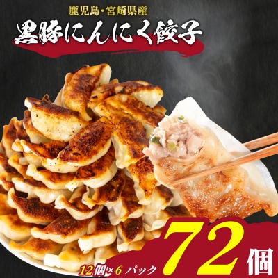 訳あり 黒豚にんにく餃子 72個 12個×6パック 冷凍 小分け IB025
