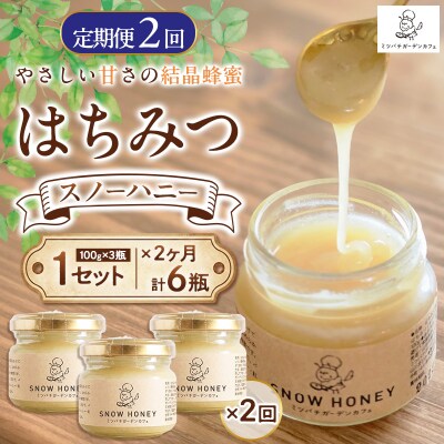 【定期2ヶ月】【やさしい甘さの結晶蜂蜜】はちみつ「スノーハニー」(100g×3瓶) FY26-103