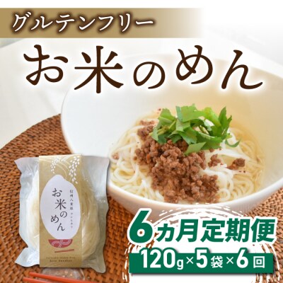 【6回定期便】グルテンフリー!一等級コシヒカリ使用「信州八重原　お米のめん」5袋入り