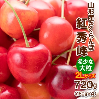 さくらんぼ紅秀峰 "希少な大粒" 2L720g(180g×4)【令和9年産先行予約】FS25-567