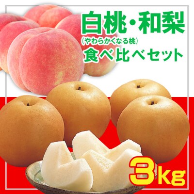 ☆フルーツ王国山形☆白桃 (柔らかくなる桃)和梨食べ比べセット【令和8年産先行予約】FS23-852