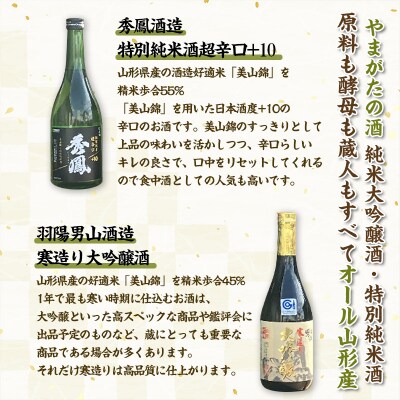 山形の酒【純米大吟醸酒・特別純米酒 超辛口】秀鳳酒造・羽陽男山(720ml×2本) FY25-377