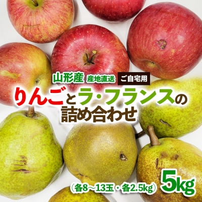 【ご自宅用】サンふじりんごとラ・フランスの詰め合わせ 約5kg FZ23-989