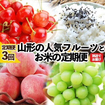 ★定期便3回★山形の人気フルーツとお米の定期便 FU23-308