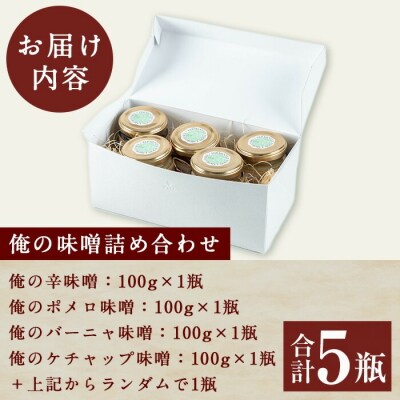 こだわり の「俺の味噌」詰め合わせ 100g× 5瓶 セット