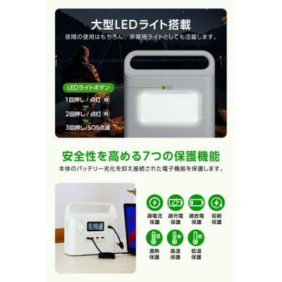 200Wポータブル電源 227.7Wh/62400mAh(3.65V換算)リチウムイオンバッテリー