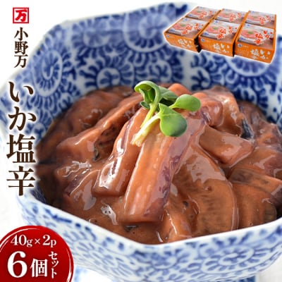 いか塩辛 40g×2P 6個セット [小野万 20565719]