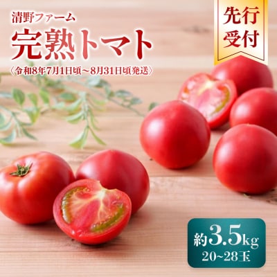 《先行受付》清野ファームの完熟トマト20～28玉(約3.5kg)