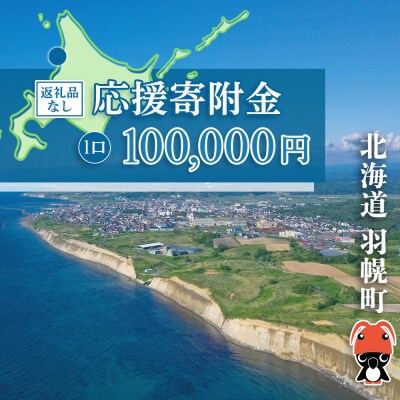 北海道羽幌町への応援寄付　返礼品なし　1口 100,000円