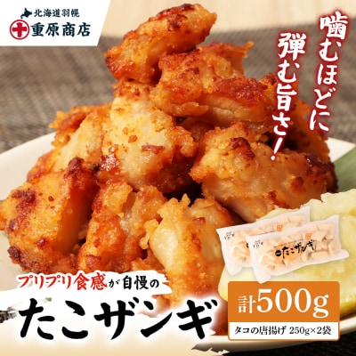 プリプリ触感が自慢 たこザンギ 計500g (タコの唐揚げ 250g×2)