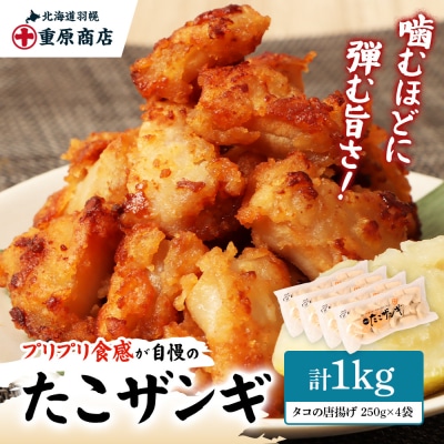 プリプリ触感が自慢 たこザンギ 計1kg (タコの唐揚げ 250g×4)