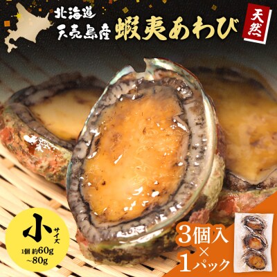 天売島産 天然蝦夷あわび 小サイズ 3個入×1パック (1個 約60g～80g)