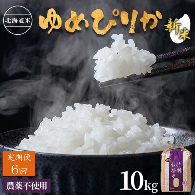 【2026年産新米】【定期便:6回】北海道ゆめぴりか10kg(無化学肥料・農薬不使用)
