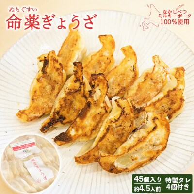 【なかしべつミルキーポーク100%使用】 樹苞 命薬ぎょうざ45個(約4.5人前)