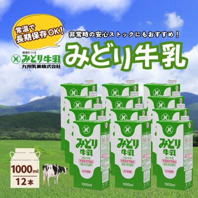 みどり牛乳 1000ml×12本 常温保存可能品 | 常温 牛乳 長期保存 ロングライフ商品 九州