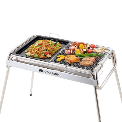 LOGOS LAND チューブラルグリル XXL　BBQやアウトドアで活躍します!　81060750