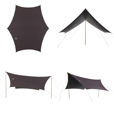 プレミアム ソーラーヘキサタープ L　アウトドアやキャンプ、BBQで紫外線をカット!71102000