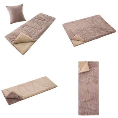 丸洗いラビットファータッチシュラフ・0 寝袋からクッションにもなり屋内でも使える!72600027