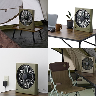 マルチ na どこでも扇風機(充電・AC・乾電池)アウトドアか活躍の冷却ファン!　81336703