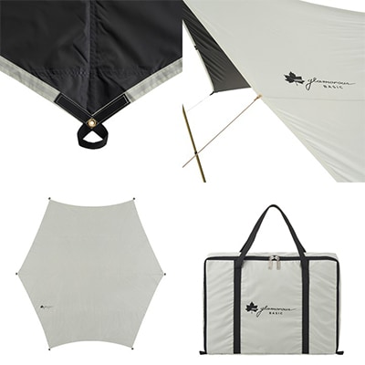 グランベーシック ソーラーヘキサタープ  XL キャンプやアウトドアで活躍!　71102002