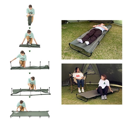 neos イージーセットコット アウトドアやキャンプの他に防災用品としても大活躍!　73178018