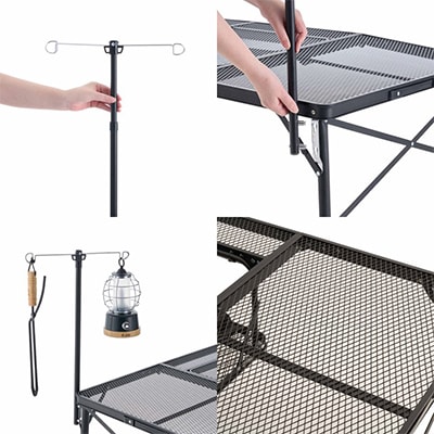 アイアンメッシュ 3FD BBQテーブル 13070　アウトドアやキャンプで活躍!　73581002