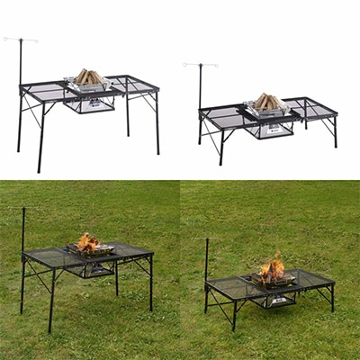 アイアンメッシュ 3FD BBQテーブル 13070　アウトドアやキャンプで活躍!　73581002