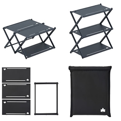 アイアンカスタムラックテーブル アウトドアやキャンプなどで大活躍のカスタムラック!　73591005