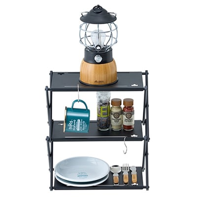 アイアンカスタムラックテーブル アウトドアやキャンプなどで大活躍のカスタムラック!　73591005