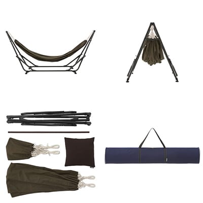 3WAY スタンドハンモック アウトドアやキャンプ場でゆったりリラックスできます。73178008